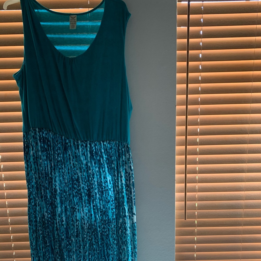 Teal Maxi Dress with Sweater